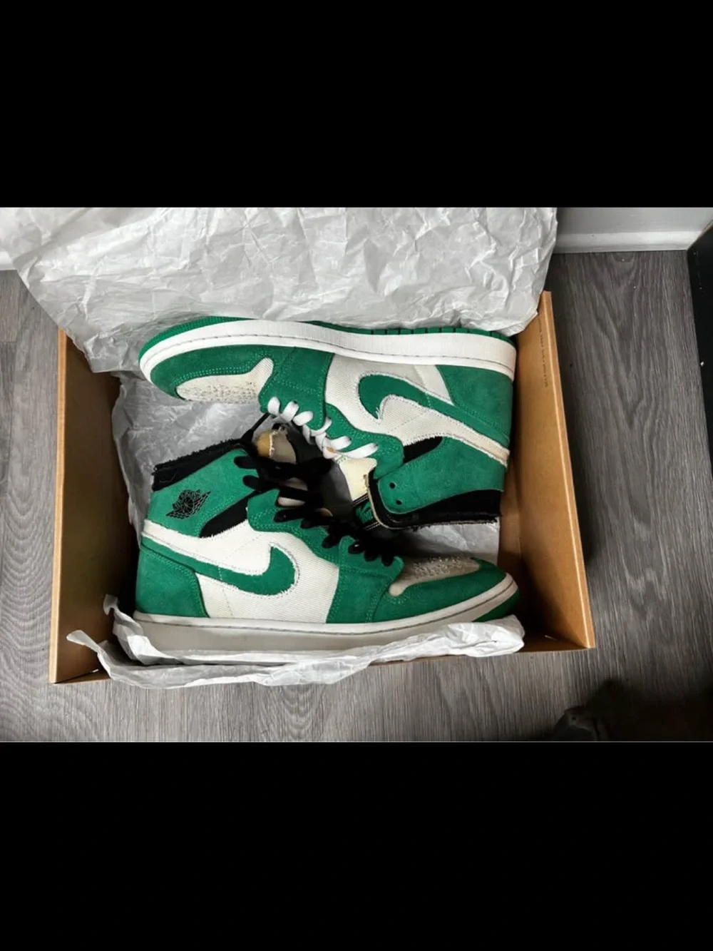 Jordan Kids' Green and White High-Top Sneakers